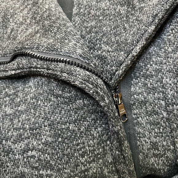 Steve Madden 3/4 Wool Coat Zipper Front with Tie Belt Large B/W Tweed - Picture 4 of 6